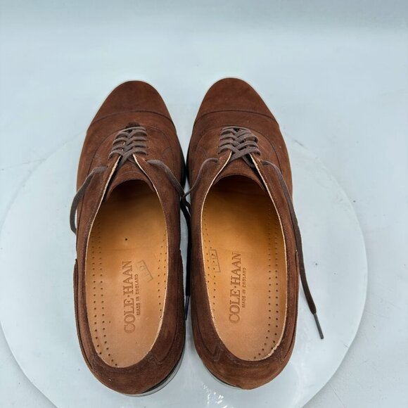 Cole Haan Men Size UK 10D US 10.5D Brown Suede Cap Toe Oxford England Shoes - Picture 9 of 11
